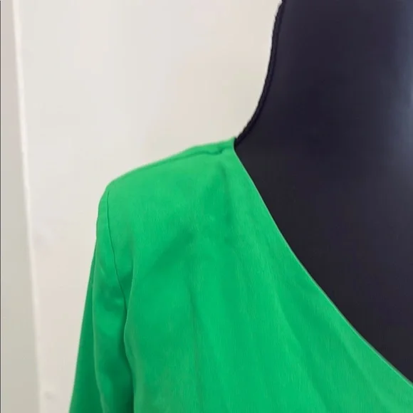Green Asymmetrical One-Shoulder Bodycon Dress with waist tie and cut outs size L - Picture 5 of 11
